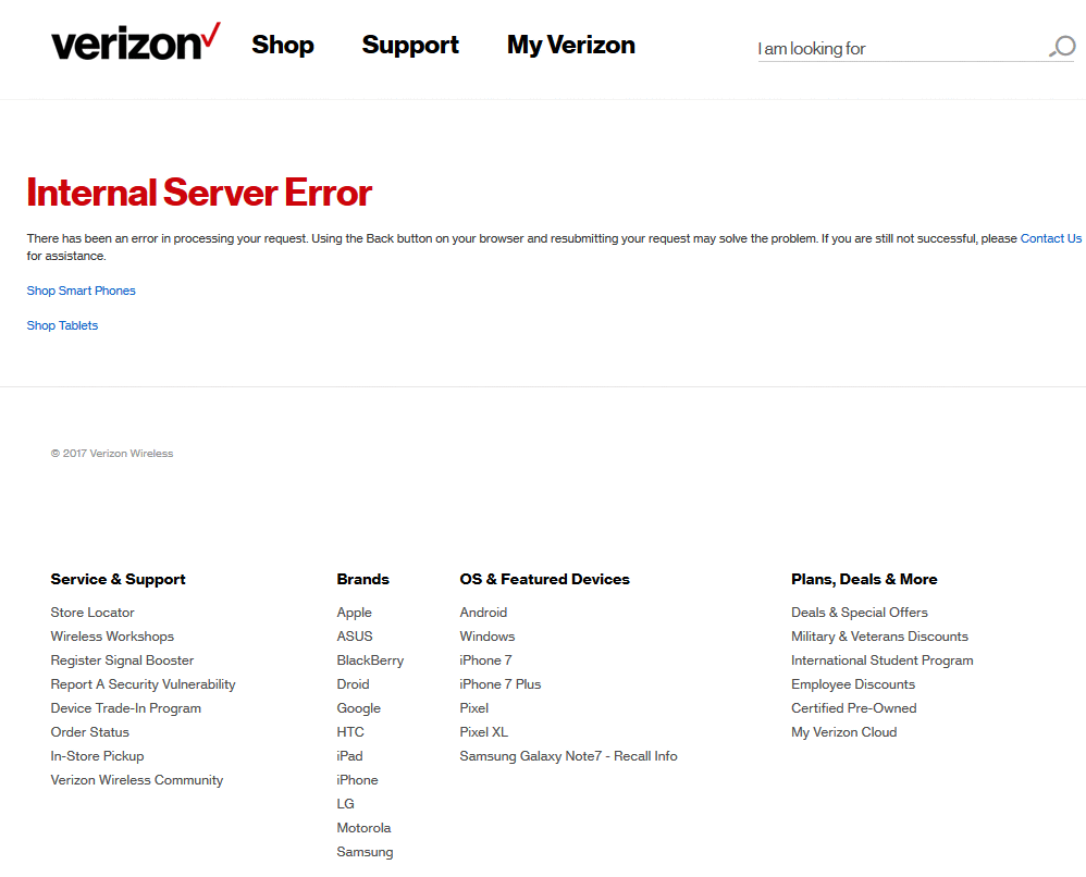 verizon email internal server error outlook for mac